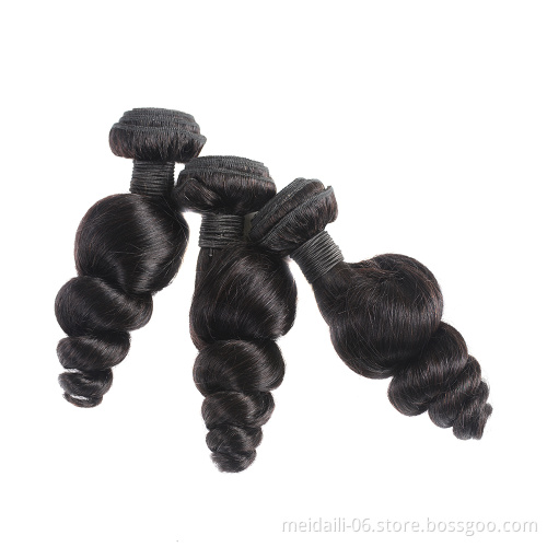 High quality loose wave virgin peruvian hair weaving bundles 100% remy human hair extension